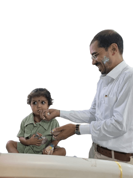 Dr Arvind Kumar with patient